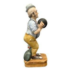 Rare Vintage Collectible Clown Bowler Figurine